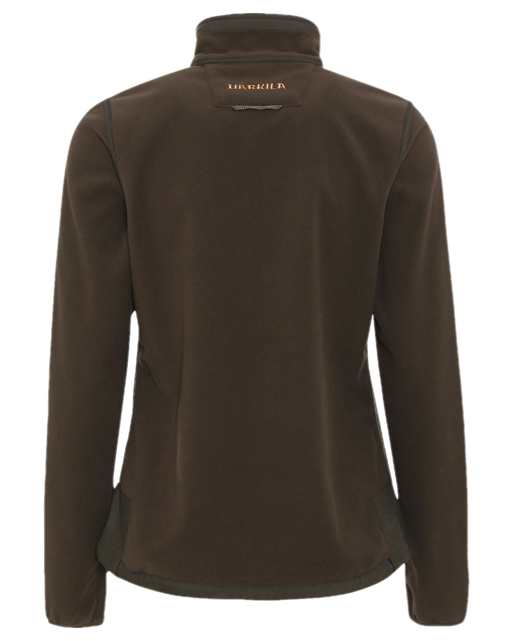 Brown Red Coloured Harkila Womens Kamko Reversible Windstopper Fleece Jacket on white background 
