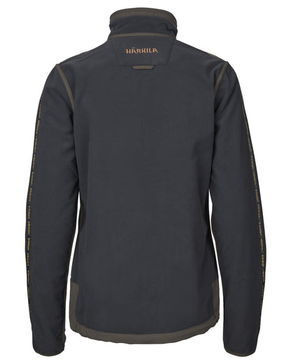 Willow Green Deep Well Purple Coloured Harkila Womens Kamko Reversible Windstopper Fleece Jacket on white background 