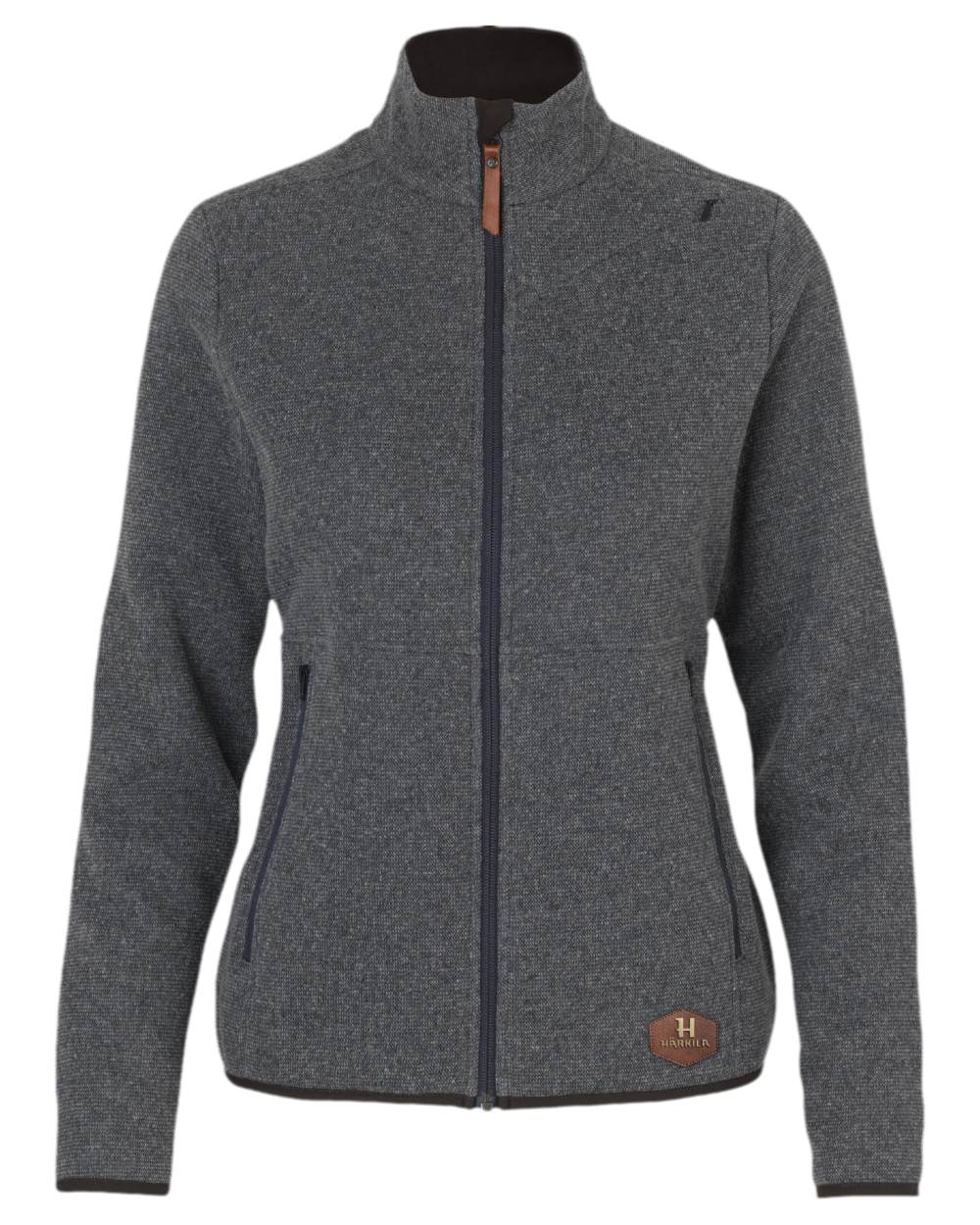 Slate Grey Coloured Harkila Womens Metso Full Zip Fleece Jacket on white background 
