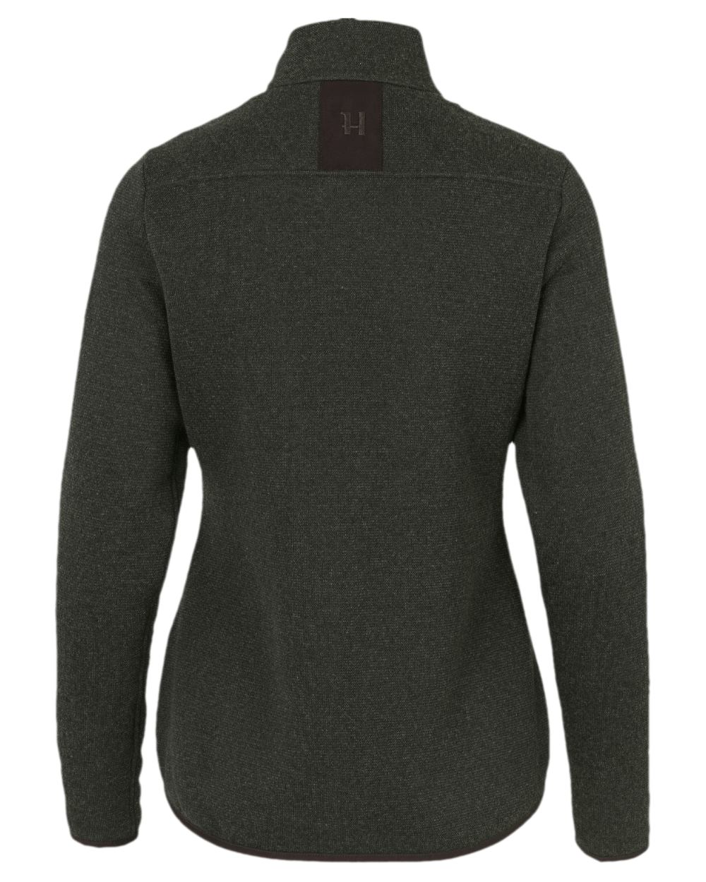 Willow Green Coloured Harkila Womens Metso Full Zip Fleece Jacket on white background 