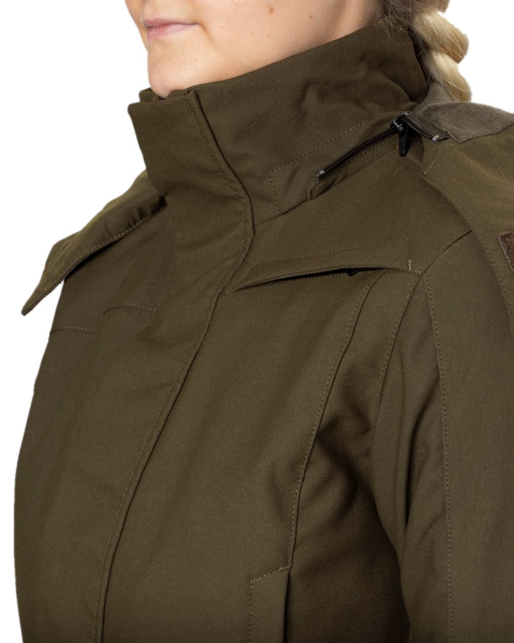 Willow Green Coloured Harkila Womens Pro Hunter GTX Jacket on white background 