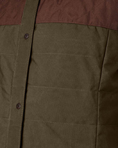 Dark Warm Olive Burgundy Coloured Harkila Womens Retrieve Waistcoat on white background 