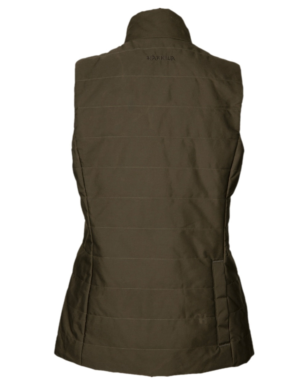 Dark Warm Olive Burgundy Coloured Harkila Womens Retrieve Waistcoat on white background 