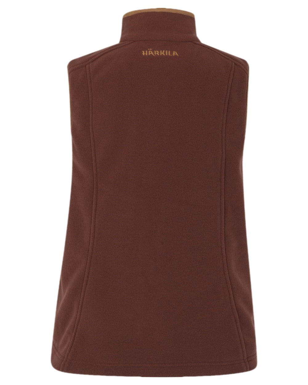 Burgundy Coloured Harkila Womens Sandhem 200 Fleece Waistcoat on white background 