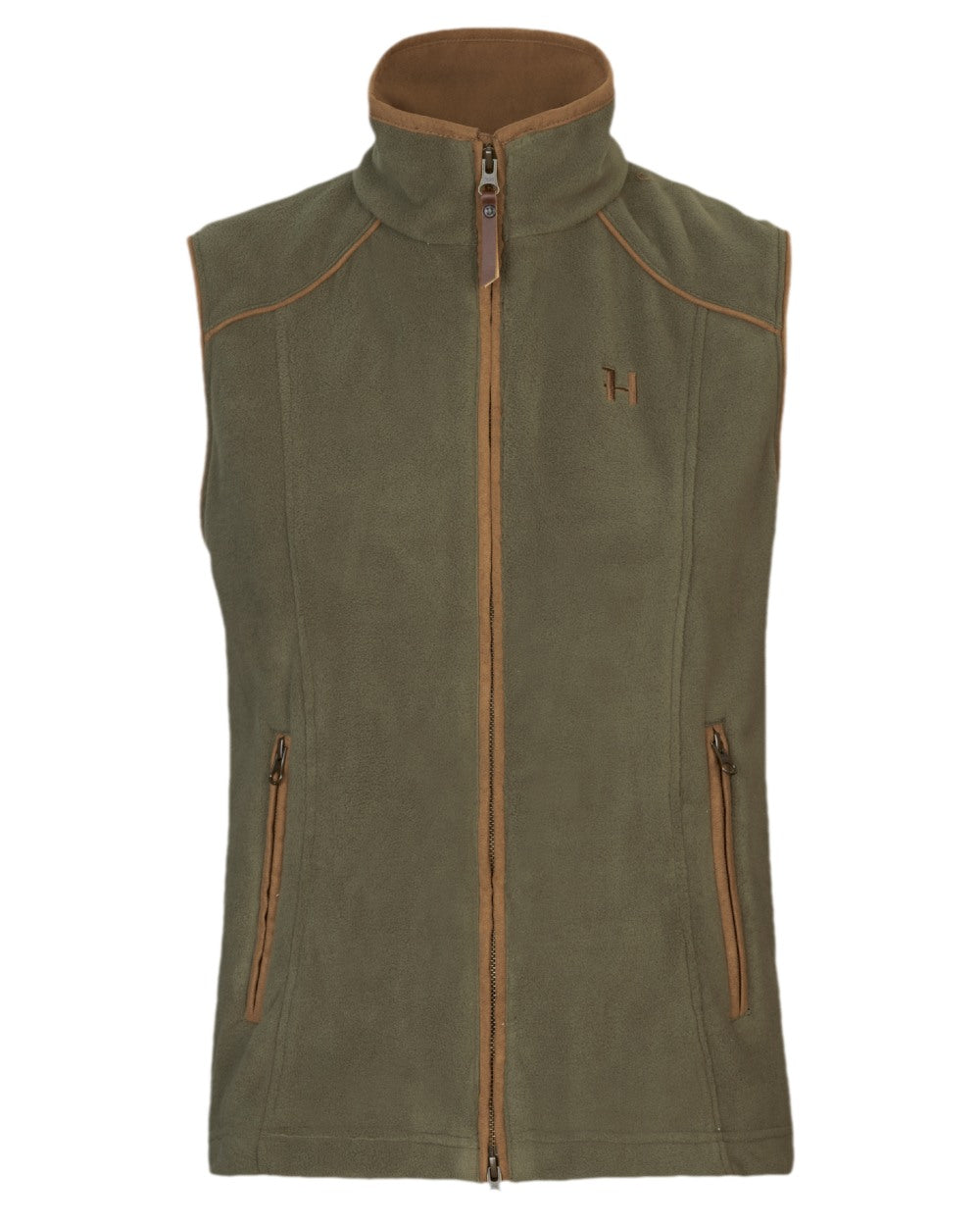 Grape Leaf Coloured Harkila Womens Sandhem 200 Fleece Waistcoat on white background 