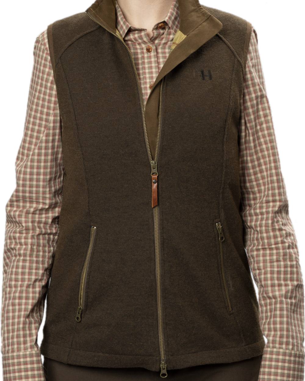 Forest Green Coloured Harkila Womens Sandhem Pro Waistcoat on white background 