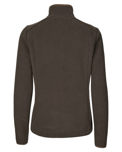 Demitasse Brown Coloured Harkila Womens Sandhem Sherpa Fleece Jacket on white background 