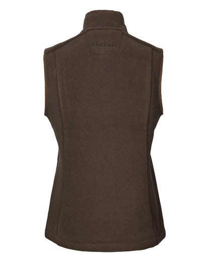 Demitasse Brown Coloured Harkila Womens Sandhem Sherpa Fleece Waistcoat on white background 