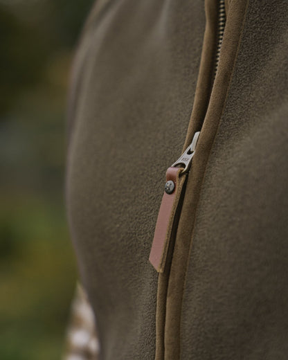 Willow Green Coloured Harkila Womens Sandhem Sherpa Fleece Waistcoat on white background 