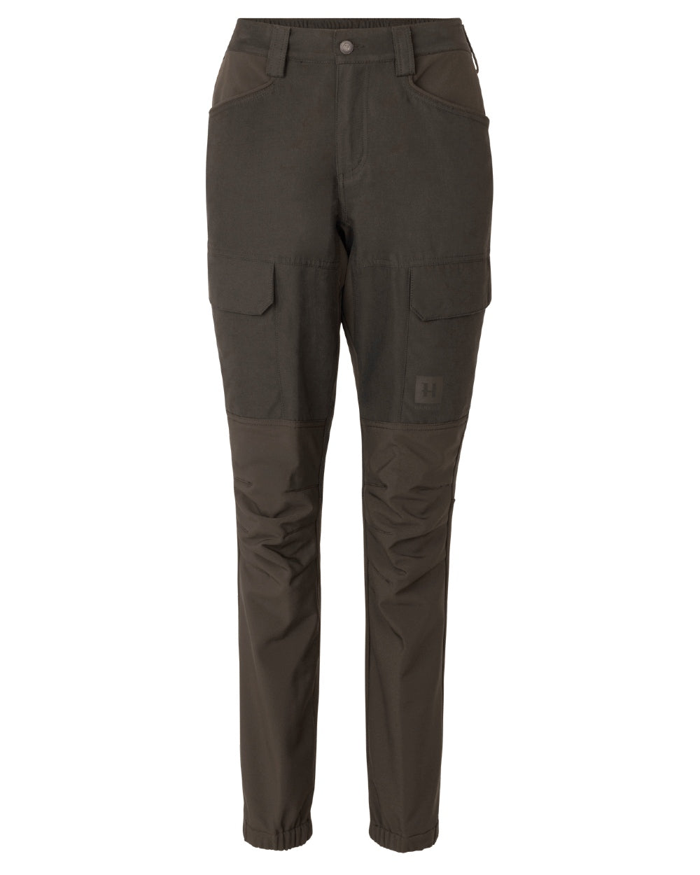 Shadow Brown Deep Brown coloured Harkila Womens Scandinavian Trousers on white background 