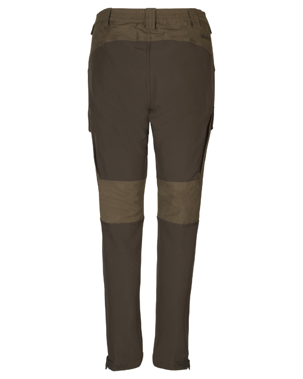 Willow Green Deep Brown coloured Harkila Womens Scandinavian Trousers on white background 