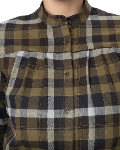 Willow Green Phantom Coloured Harkila Womens Sigrid Long Sleeve Shirt on white background 