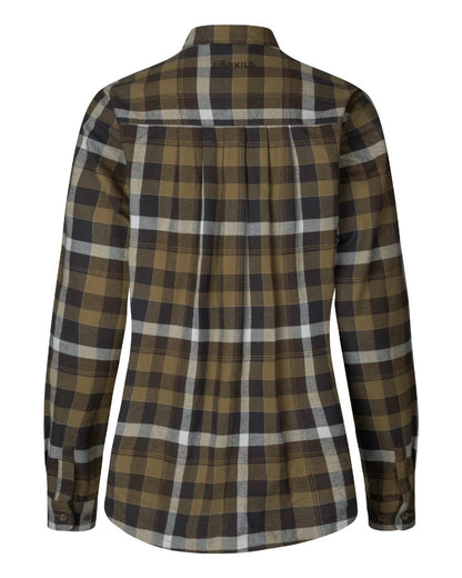 Willow Green Phantom Coloured Harkila Womens Sigrid Long Sleeve Shirt on white background 