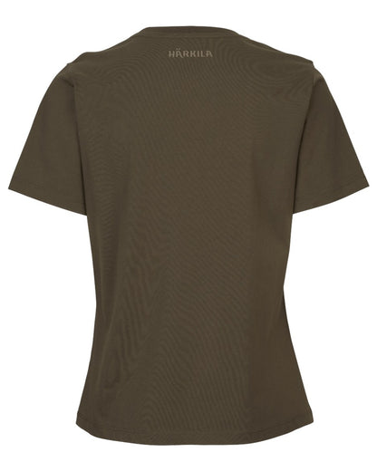 Willow Green Coloured Harkila Womens Wildboar Short Slevee T-Shirt on white background 