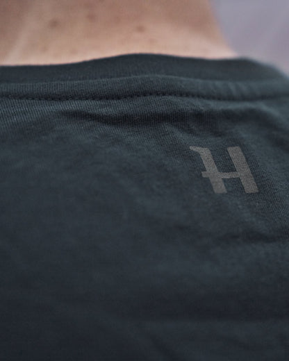 Dark Navy Coloured Harkila logo Short Sleeve T-Shirt on white background 