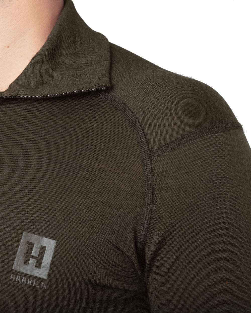 Harkila All Season Half Zip Base Layer in Shadow Brown