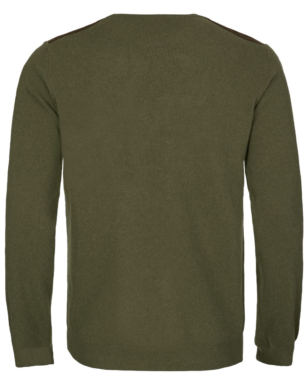 Olive coloured Harkila Arran Pullover on white background 