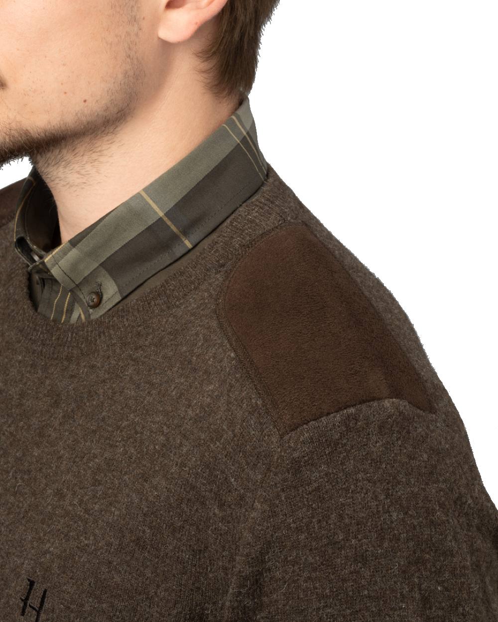 Slate Brown coloured Harkila Arran Pullover on white background 