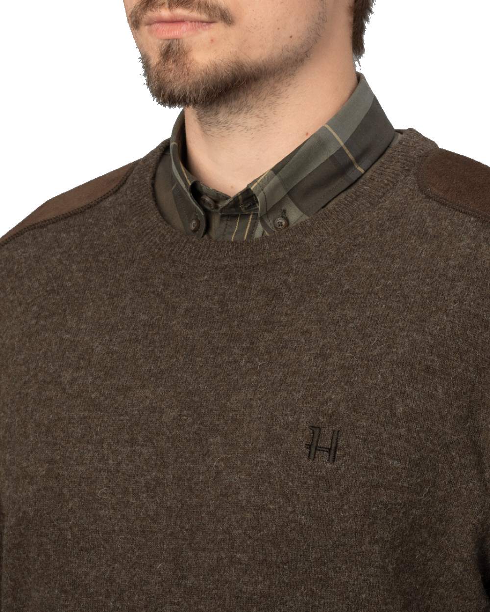 Slate Brown coloured Harkila Arran Pullover on white background 