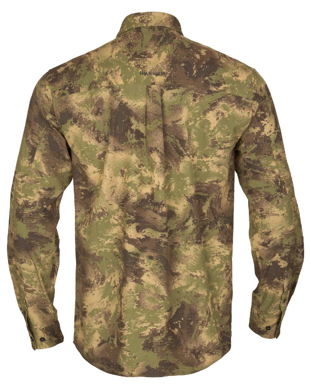 AXIS Forest coloured Harkila Deer Stalker Camo Long Sleeve Shirt bacl on white background
