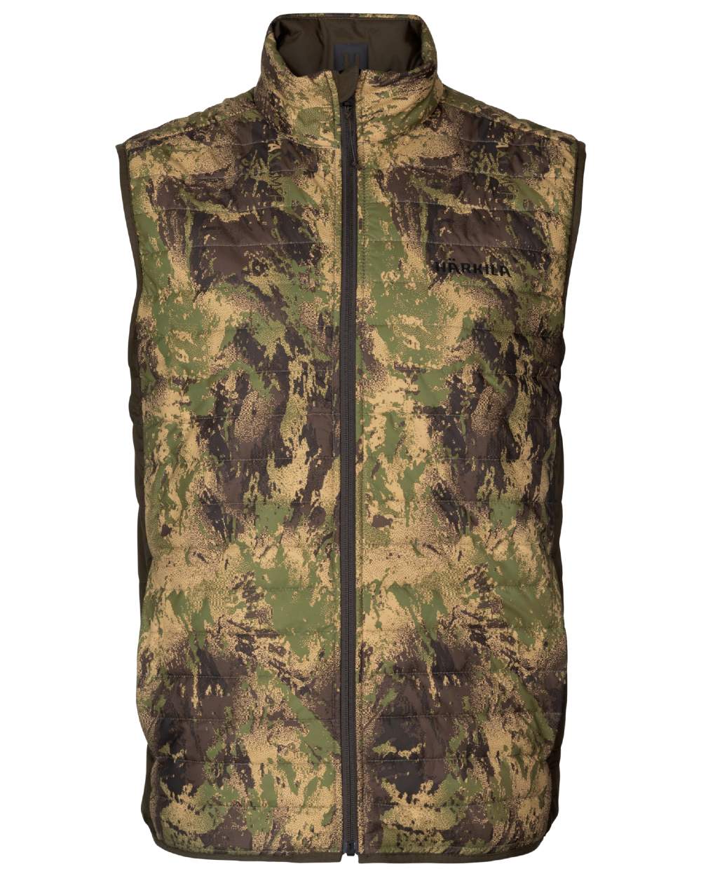 AXIS Forest coloured Harkila Deer Stalker Camo Reversible Packable Waistcoat on white background