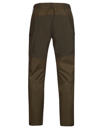Light Willow Green/Willow Green coloured Harkila Fjell Trousers on white background 
