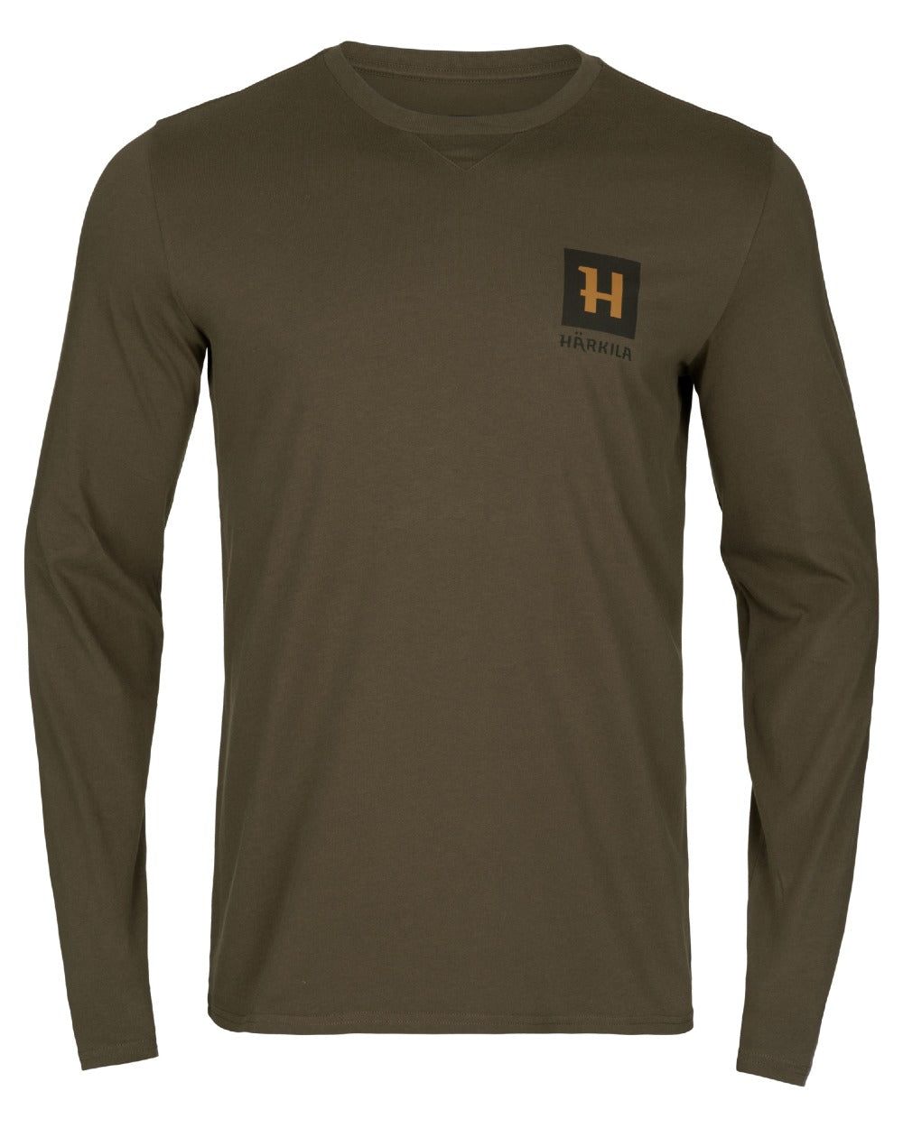 Willow Green coloured Harkila Gorm Long Sleeve T-Shirt on white background