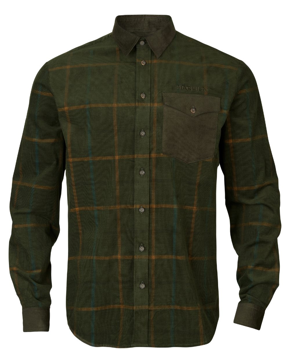 Harkila Kaldfjord Corduroy Check Shirt in Willow Green Check 