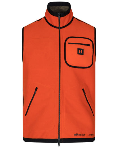 AXIS Limited Edition Orange coloured Harkila Kamko Pro Edition Reversible Hi-Vis Waistcoat on white background