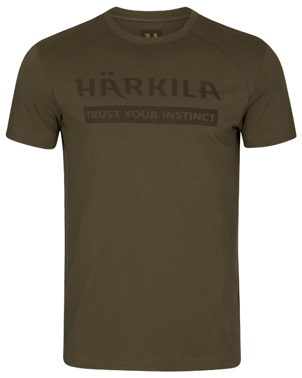 Willow Green coloured Harkila Logo Short Sleeve T-Shirt on white background