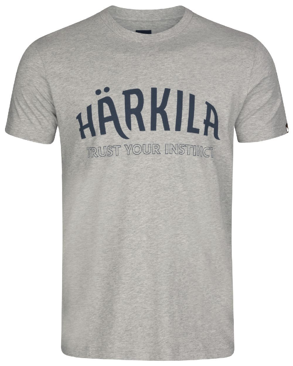 Light Grey Melange coloured Harkila Modi Short Sleeve T-Shirt on white background 