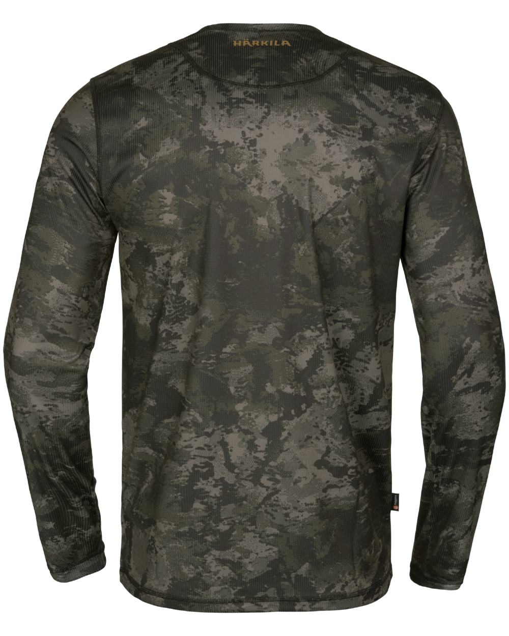 AXIS Black coloured Harkila NOCTYX Camo Long Sleeve T-Shirt on white background