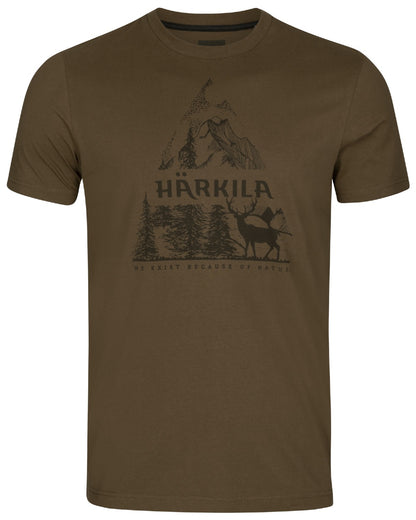 Willow Green coloured Harkila Nature Short Sleeve T-Shirt on white background