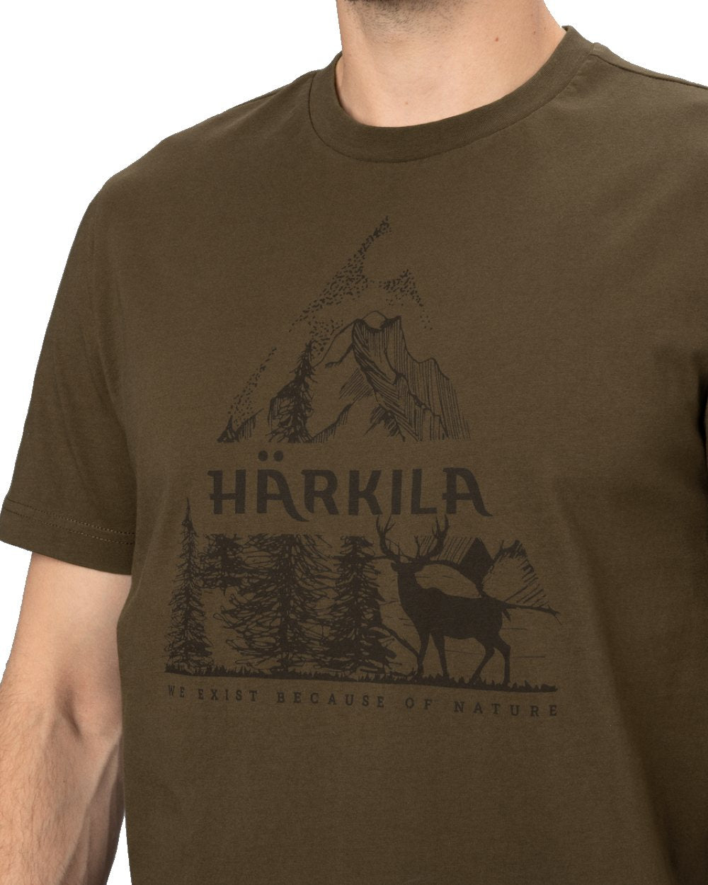 Willow Green coloured Harkila Nature Short Sleeve T-Shirt on white background