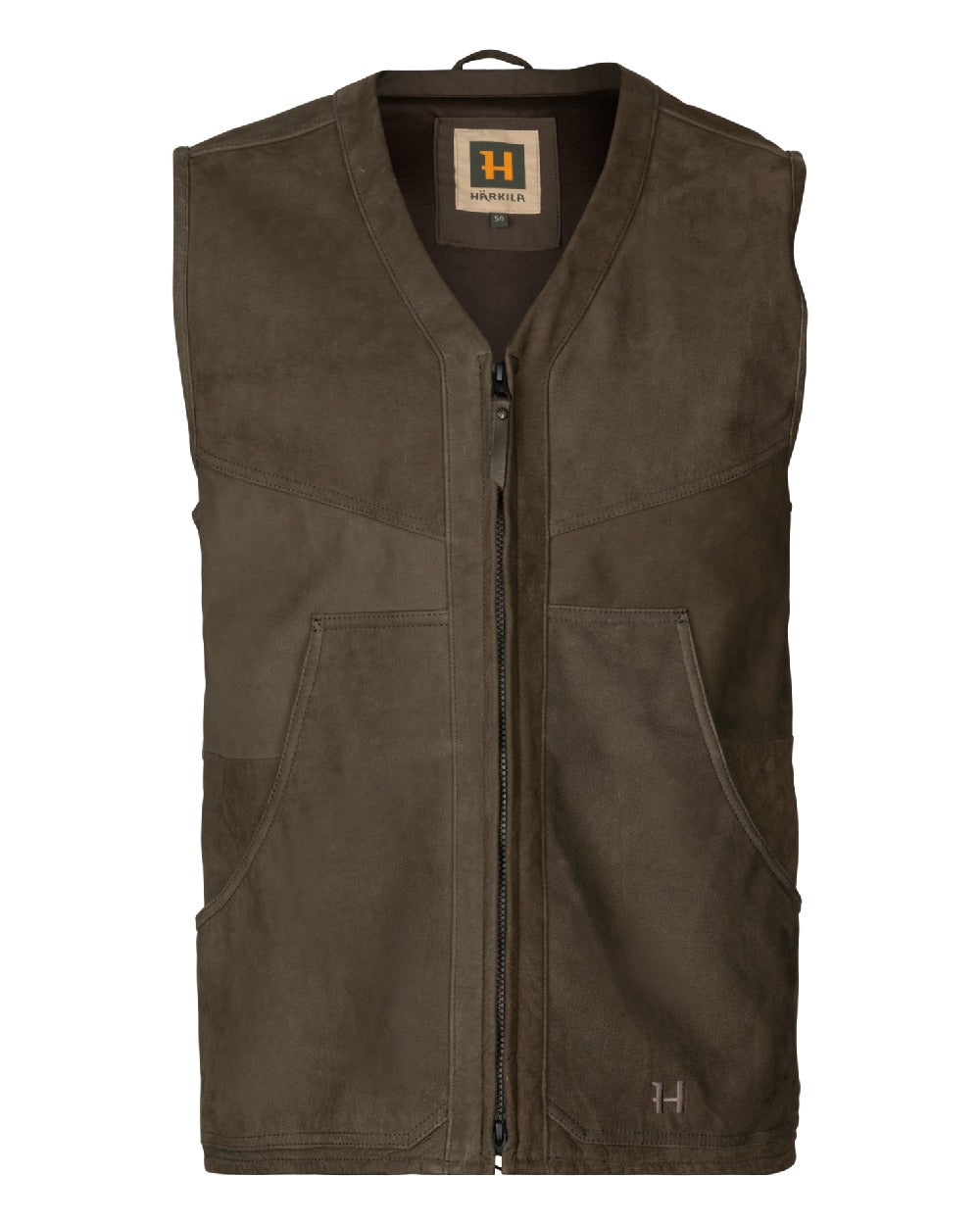 Harkila Pro Hunter Leather Waistcoat in Willow Green