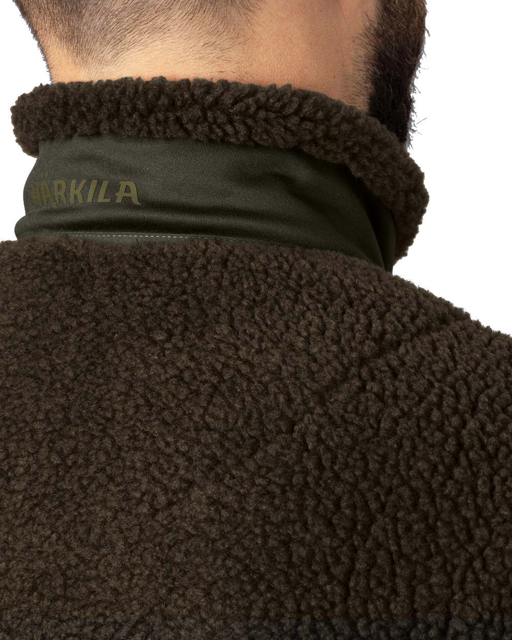 Shadow Grey/Willow Green coloured Harkila Rurik Teddy Fleece on white background