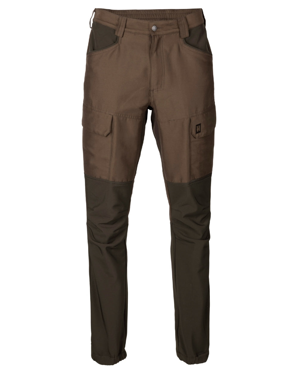 Slate Brown/Shadow Brown coloured Harkila Scandinavian Trousers on white background 