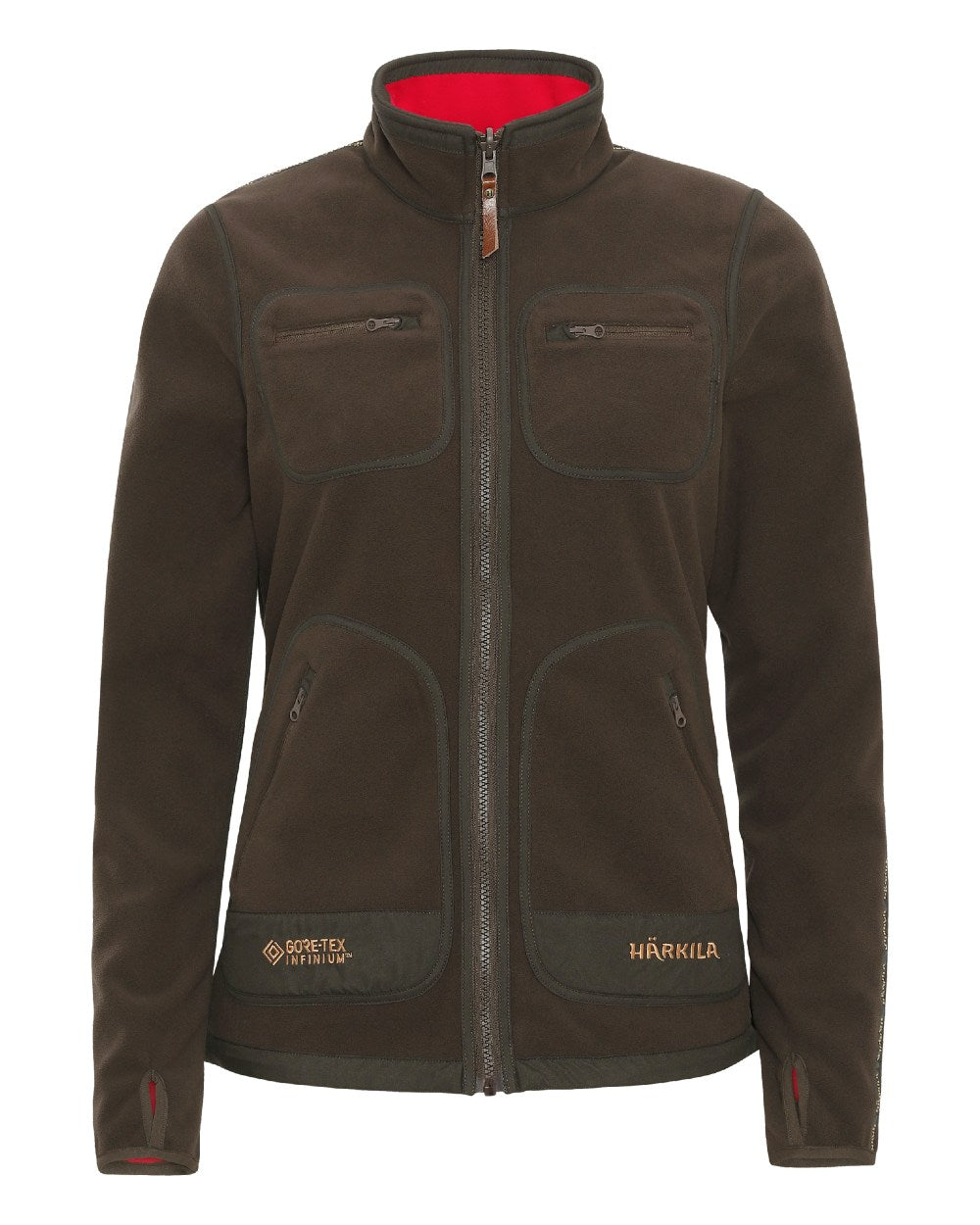 Harkila Womens Kamko Reversible Windstopper Fleece Jacket in Brown/Red