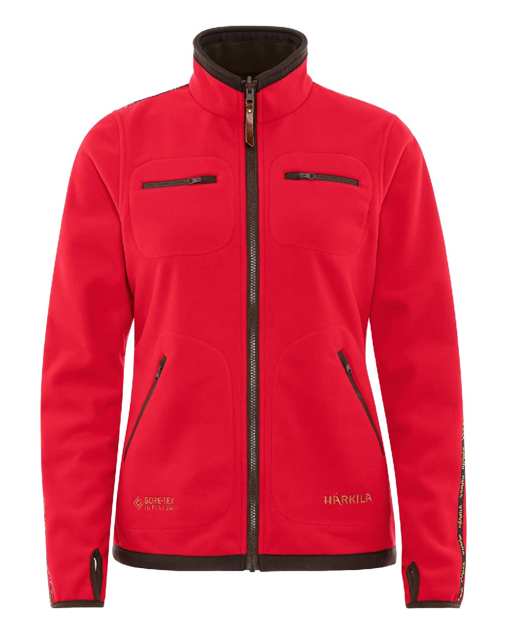 Harkila Womens Kamko Reversible Windstopper Fleece Jacket in Brown/Red