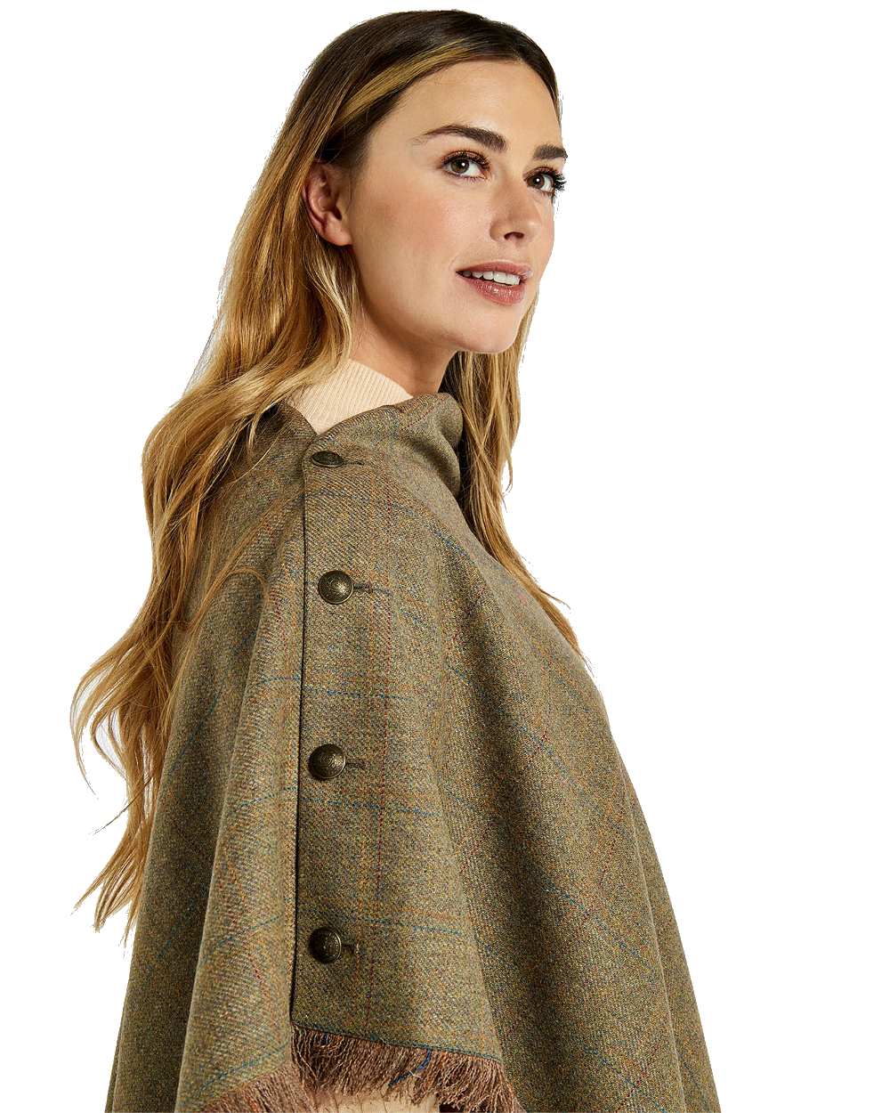 Hazelwood Tweed Poncho in Burren 