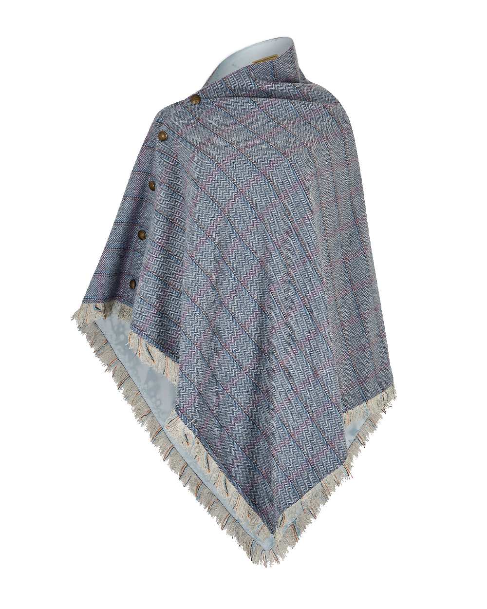 Hazelwood Tweed Poncho in Denim Haze 