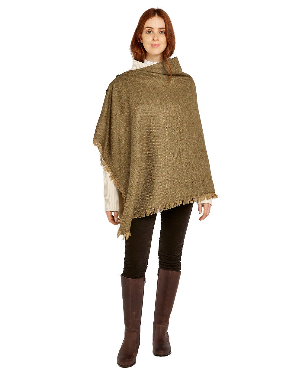 Hazelwood Tweed Poncho in Elm 