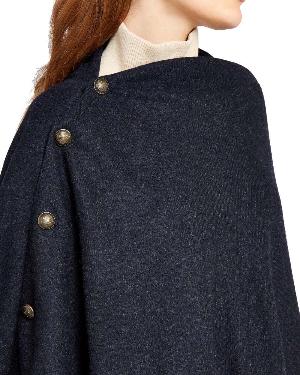 Hazelwood Tweed Poncho in Navy 