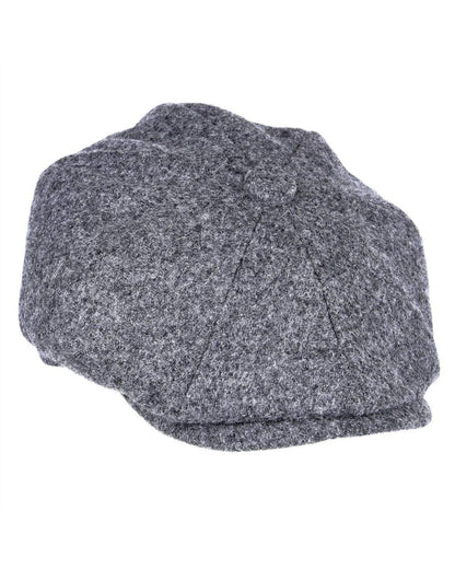 Mid Grey Twill Coloured Heather Archie Twill 8-Piece Tweed Cap on white background 