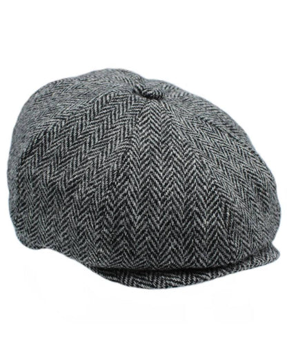 Birch coloured Heather Brodick Harris Tweed 8-Piece Cap on white background 