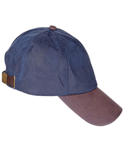 Deep Ocean Coloured Heather Brora Drywax Baseball Cap on white background 