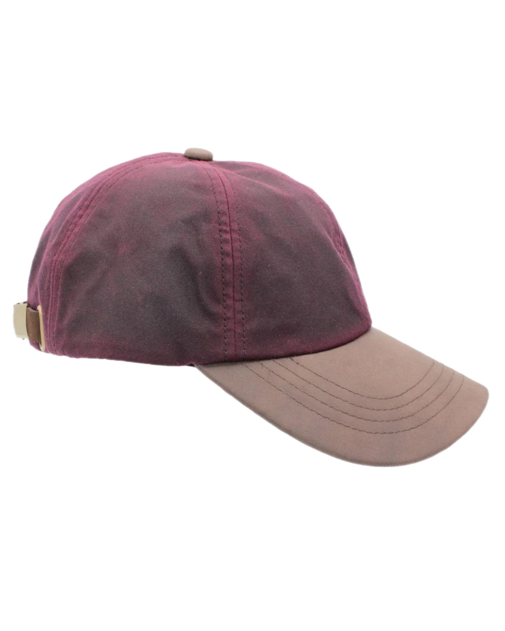 Merlot Coloured Heather Brora Drywax Baseball Cap on white background 