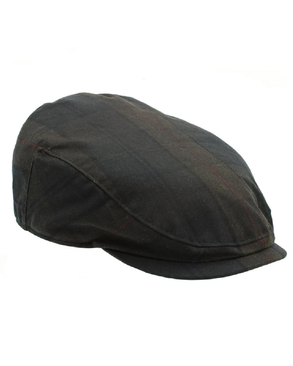 Iona Coloured Heather Charles Tartan Wax Flat Cap on white background 