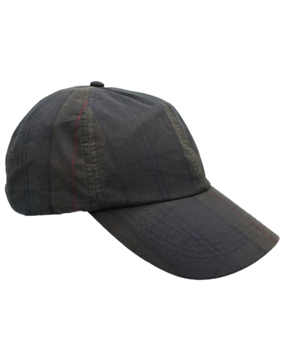 Lona Coloured Heather Ewan Tartan Wax Baseball Cap on white background 