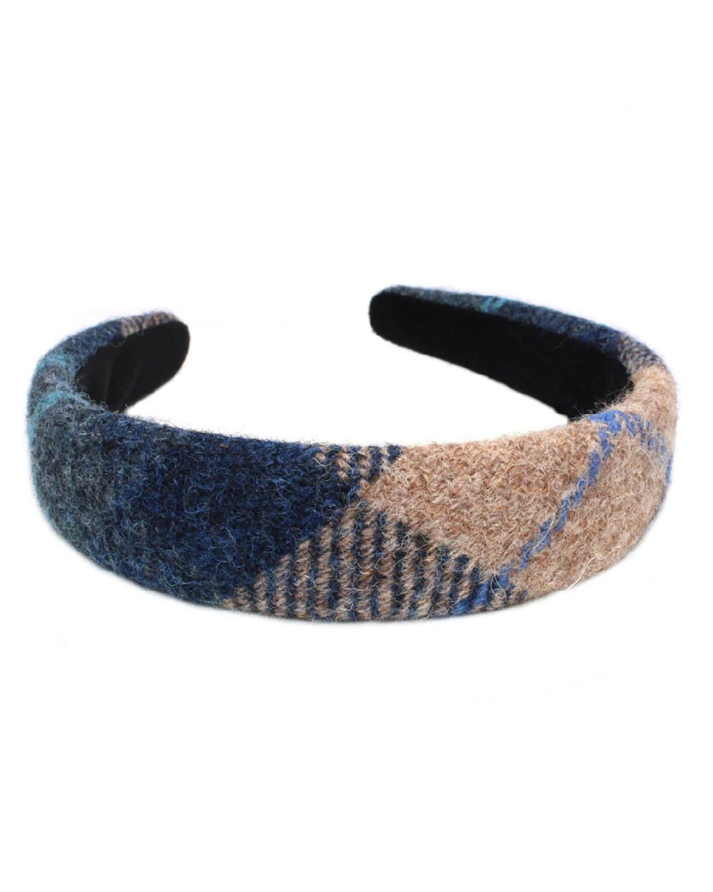 Assorted Coloured Heather Harris Tweed Hairband on white background 